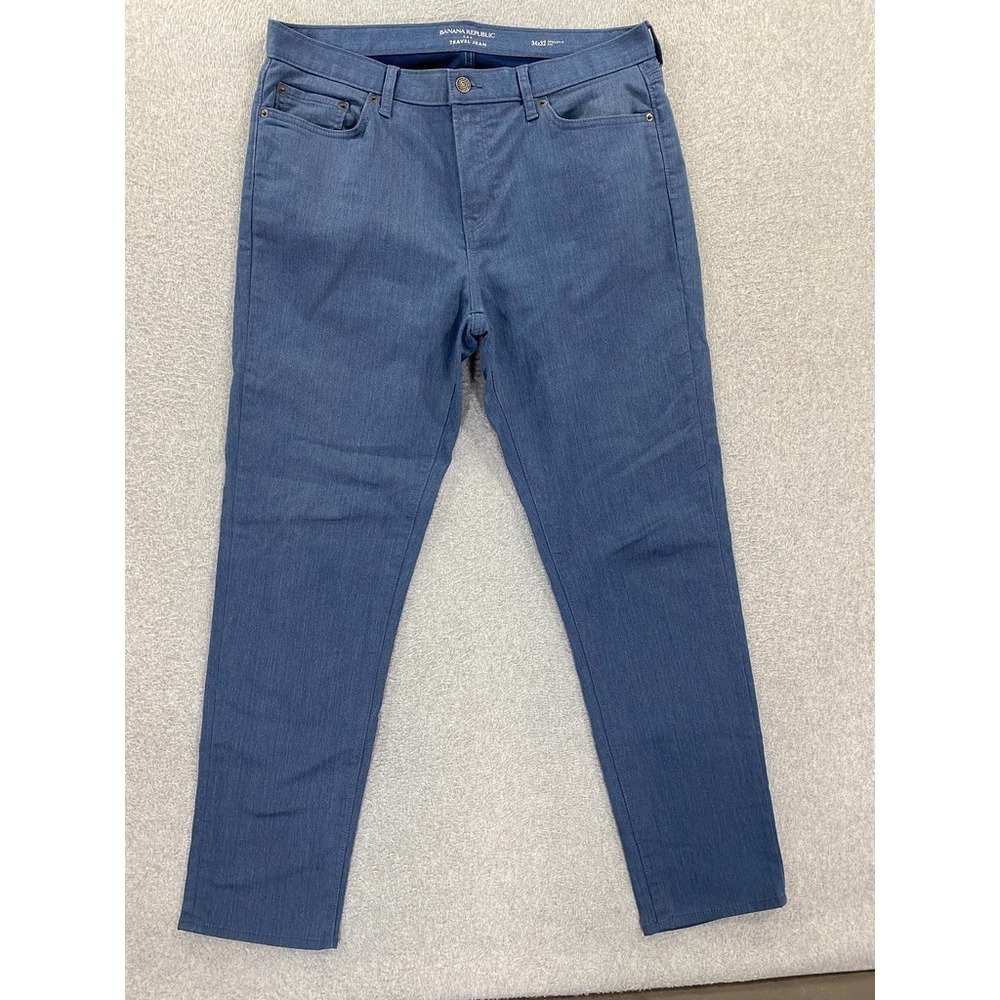 Banana Republic Travel Jeans Mens 34x32 Blue Athletic Fit Pants Preppy Comfort